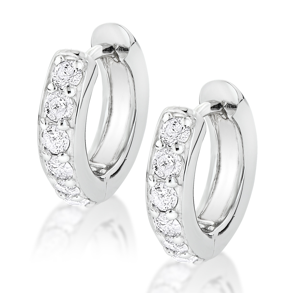 Diamond Hoop Earrings 14k Diamond Huggie Earrings 47ct P 6265 Wh 