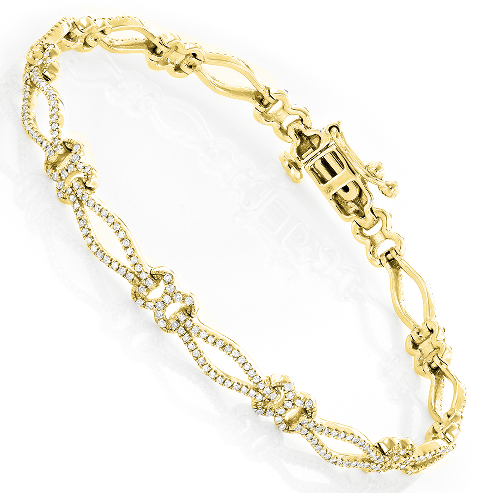 Ladies Diamond Infinity Bracelet 1.3ct 10K Gold