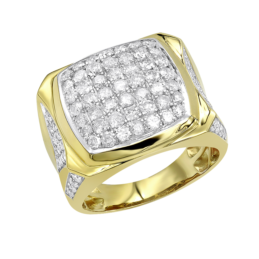 Luxurman Statement Jewelry 10k Gold Mens Diamond Ring 3 Carat Pinky Ring Mainye 