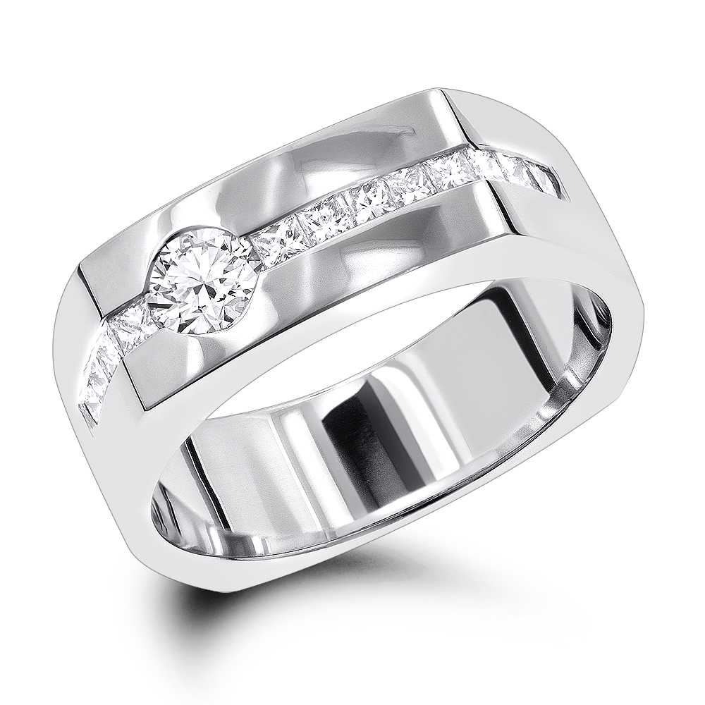14k Gold Mens Diamond Anniversary Wedding Ring 118ct P 6640 Wh 
